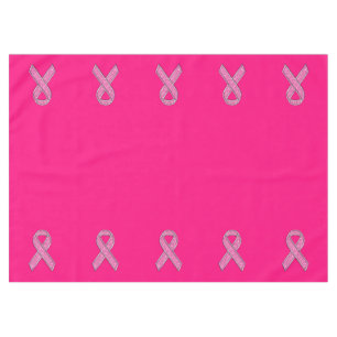 Glitter Style Pink Ribbon Awareness Fuchsia Tafelkleed