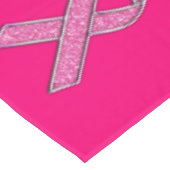 Glitter Style Pink Ribbon Awareness Fuchsia Tafelkleed (Gekanteld)