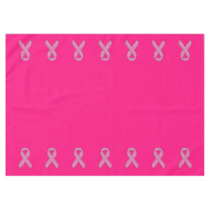 Glitter Style Pink Ribbon Awareness Fuchsia Tafelkleed