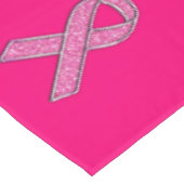 Glitter Style Pink Ribbon Awareness Fuchsia Tafelkleed (Gekanteld)