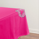 Glitter Style Pink Ribbon Awareness Fuchsia Tafelkleed (Voorbeeld)