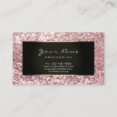 Glitter Stylist Mode Blogge Black Pink Rose Visitekaartje (Achterkant)