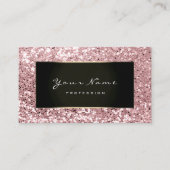 Glitter Stylist Mode Blogge Black Pink Rose Visitekaartje (Voorkant)