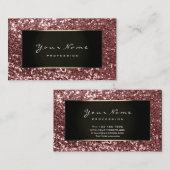 Glitter Stylist Mode Blogger Gold Black Pink Visitekaartje (Voorkant / Achterkant)