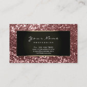 Glitter Stylist Mode Blogger Gold Black Pink Visitekaartje (Achterkant)