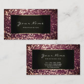 Glitter Stylist Mode Blogger Gold Burgundy Blac Visitekaartje (Voorkant / Achterkant)