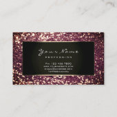 Glitter Stylist Mode Blogger Gold Burgundy Blac Visitekaartje (Achterkant)