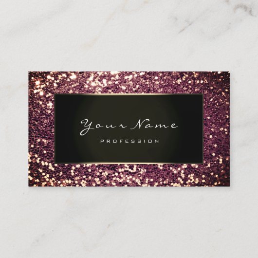 Glitter Stylist Mode Blogger Gold Burgundy Blac Visitekaartje (Voorkant)