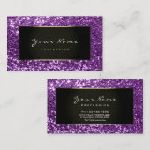 Glitter Stylist Mode Blogger Violet Framed Visitekaartje (Voorkant / Achterkant)