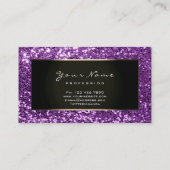 Glitter Stylist Mode Blogger Violet Framed Visitekaartje (Achterkant)