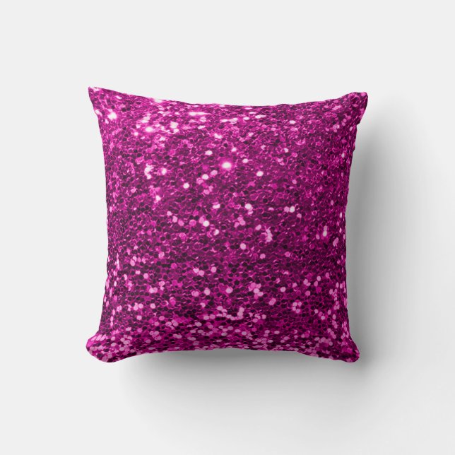 Glitter Stylist Mode Sequin Fuchsia Pink Vivid Kussen (Voorkant)
