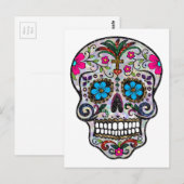 glitter Sugar Skull Briefkaart (Voorkant / Achterkant)