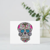 glitter Sugar Skull Briefkaart (Staand voorkant)