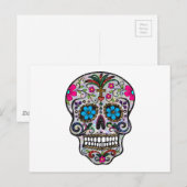 glitter Sugar Skull Briefkaart (Voorkant / Achterkant)