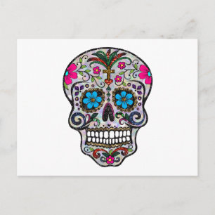 glitter Sugar Skull Briefkaart