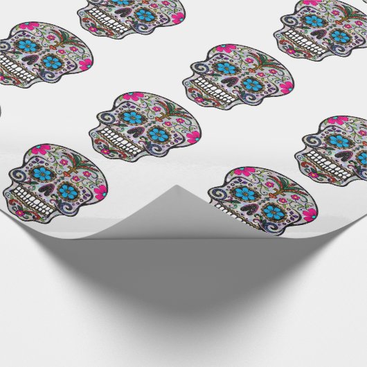 glitter Sugar Skull Cadeaupapier (Hoek)