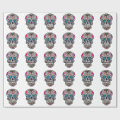 glitter Sugar Skull Cadeaupapier (Vlak)