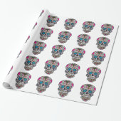 glitter Sugar Skull Cadeaupapier (Uitgerold)
