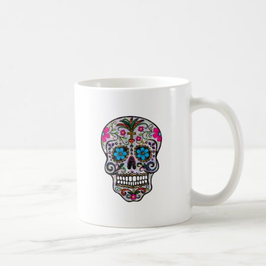 glitter Sugar Skull Koffiemok (Rechts)
