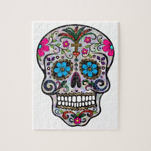 glitter Sugar Skull Legpuzzel (Verticaal)