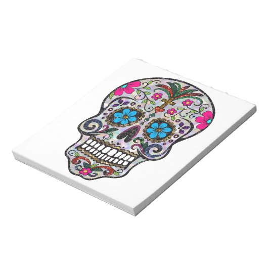 glitter Sugar Skull Notitieblok (Linkerzijde)