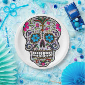 glitter Sugar Skull paper borden Papieren Bordje (Feest)