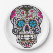 glitter Sugar Skull paper borden Papieren Bordje (Voorkant)