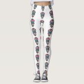 glitter Sugar Skull-peulen Leggings (Voorkant)