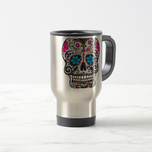 glitter Sugar Skull Reisbeker (Voorkant rechts)