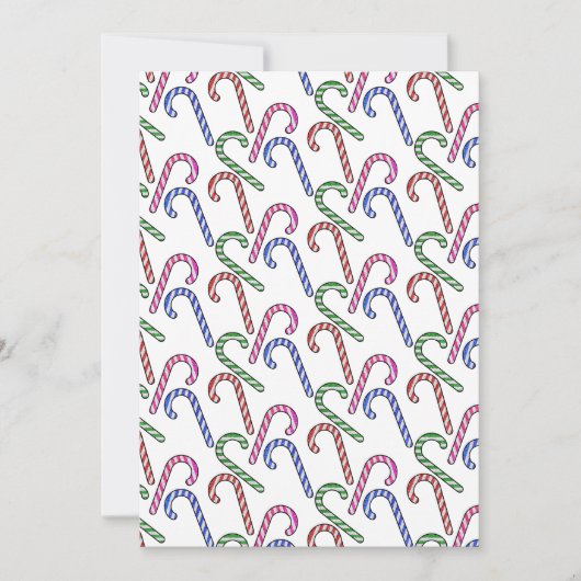 Glitter Suikerstok Patroon Feestdagenkaart (Voorkant)