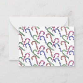 Glitter Suikerstok Patroon Notitiekaartje