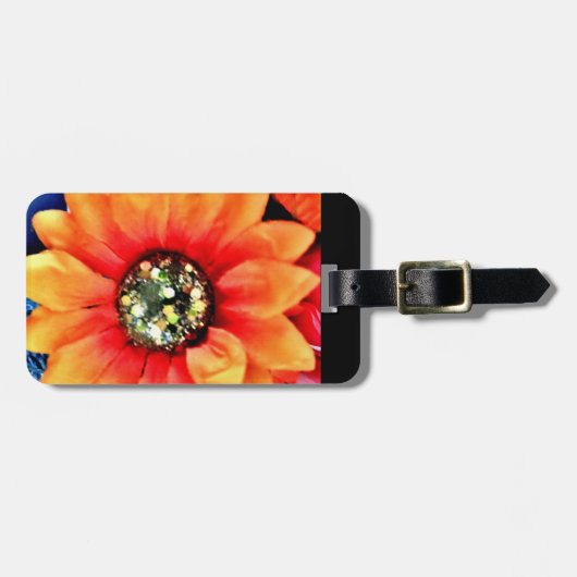 Glitter Sunflower Bagagelabel (Voorkant horizontaal)