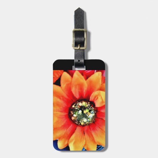 Glitter Sunflower Bagagelabel (Voorkant verticaal)