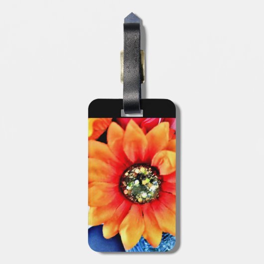 Glitter Sunflower Bagagelabel (Achterkant verticaal)