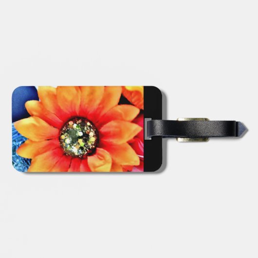 Glitter Sunflower Bagagelabel (Achterkant horizontaal)