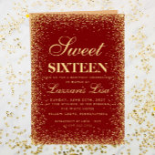 Glitter Sweet 16 Rode Waterverf Verjaardag Kaart