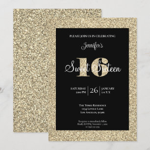 Glitter Sweet 16 Verjaardagsuitnodiging Kaart