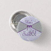 Glitter, Sweet Six Party Favor 1 Inch Round Button (Voorkant /achterkant)
