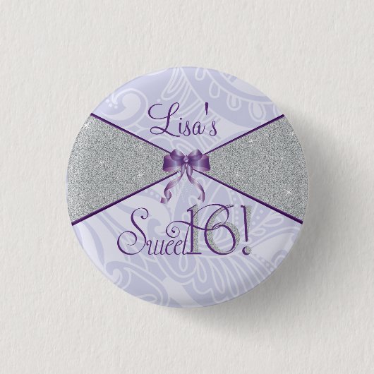 Glitter, Sweet Six Party Favor 1 Inch Round Button (Voorkant)