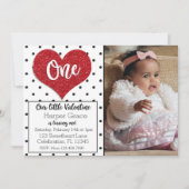 Glitter Sweetiter Valentijns Foto eerste verjaarda Kaart (Voorkant)