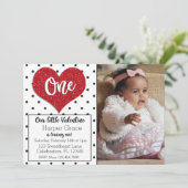 Glitter Sweetiter Valentijns Foto eerste verjaarda Kaart (Staand voorkant)