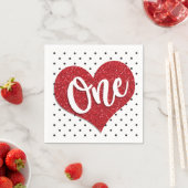 Glitter Sweetiter Valentijns Girl First Birthday Servet (Insitu)