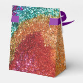 Glitter Swirl, regenboogstraal voor games Bedankdoosjes (Achterkant)