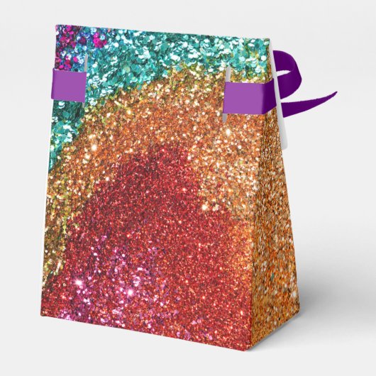 Glitter Swirl, regenboogstraal voor games Bedankdoosjes (Achterkant)