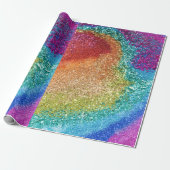 Glitter Swirl, regenboogstraal voor games Cadeaupapier (Uitgerold)
