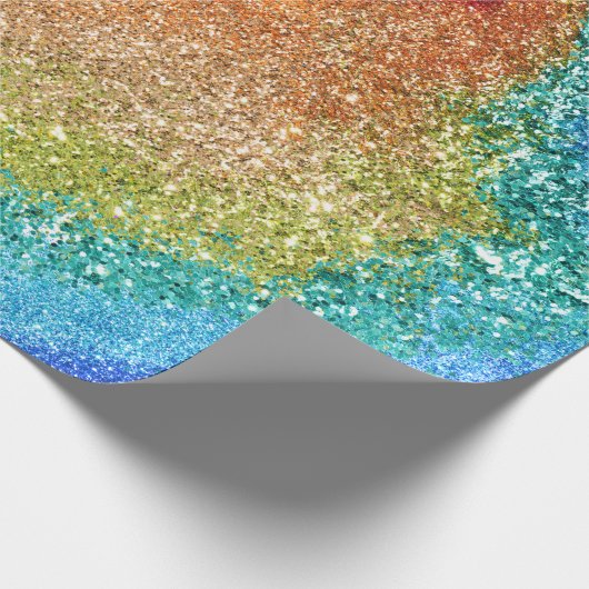 Glitter Swirl, regenboogstraal voor games Cadeaupapier (Hoek)