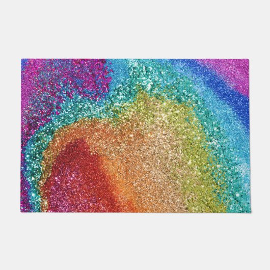 Glitter Swirl, regenboogstraal voor games Deurmat (Voorkant)