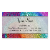 Glitter Swirl, regenboogstraal voor games Magnetisch Visitekaartje (Voorkant)