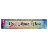 Glitter Swirl, regenboogstraal voor games Naambordje (Voorkant)