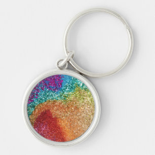 Glitter Swirl, regenboogstraal voor games Sleutelhanger